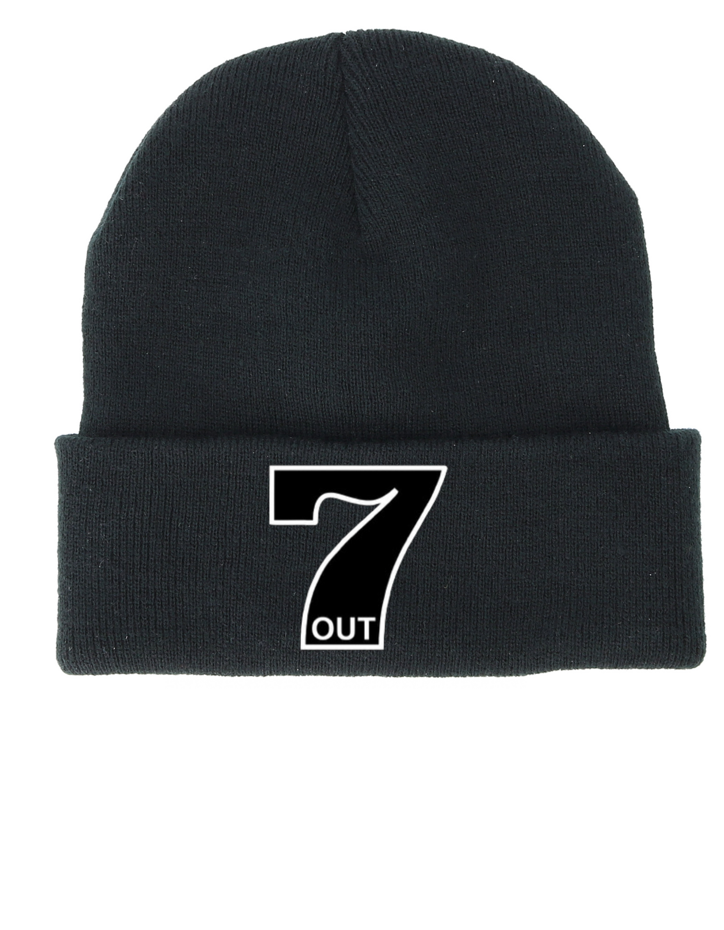 Black 7Out logo beanie