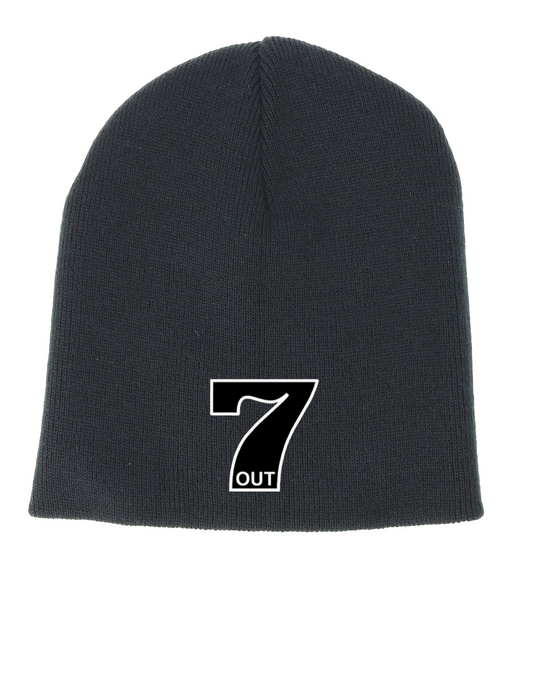 Black 7Out logo beanie